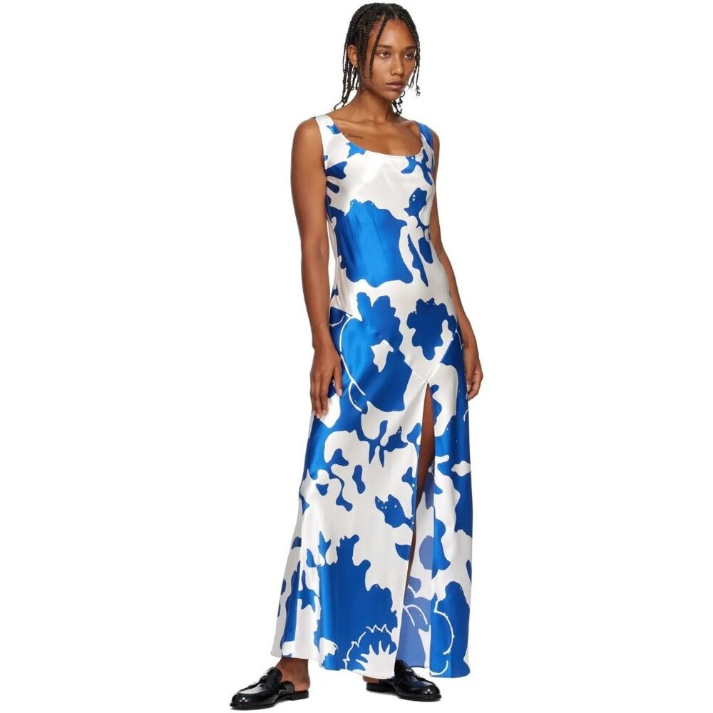 NEW SIR THE LABEL  Blue silk Esme Maxi Dress SIZE 2/ M